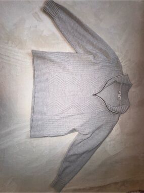 Vintage Pronto Uomo Light Gray Wool Knit Sweater Size M